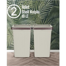 Tekno Trust 2 Adet Shell Kulplu 10 Lt Çok Amaçlı Oyuncak Düzenleyici Hobi Kutu Çamaşır Sepeti