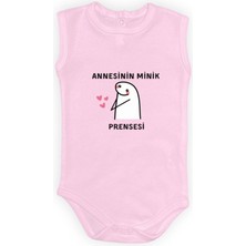 Mnk Baby & Kids Annesinin Minik Prensesi Kalpli Baskılı Bebek Body Zıbın Çıtçıtlı Badi