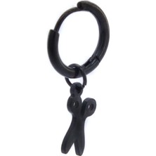Bz 316L Çelik Unisex Siyah Tek Makas Küpe UNK-488