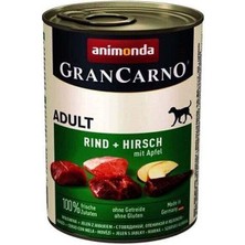 Animonda Gran Carno Sığır Etli Geyik ve Elmalı Yetişkin Köpek Konservesi 400 gr