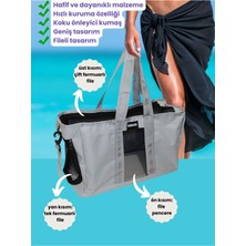 Hubjua Royal Hızlı Kuruyan Plaj Çantası Fileli 44X29X17 cm Hafif Tasarım Kısa ve Ayarlanabilir Uzun Saplı