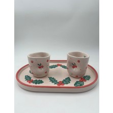 Kimya Ceramics Handmade 2'li Bardak Seti - Sürahi ve Tepsi