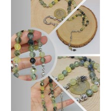 Prehnit (Prinayt) Taşı  Üst Segment Faset Kesim 33LÜK Tesbih 8mm (36525)