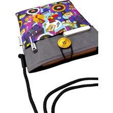 Atölye Smyrna Askılı - Kitap / Tablet / Ebook Çantası – Çıkarılabilir Askı ( 90'lar,plak,teyp,paten)