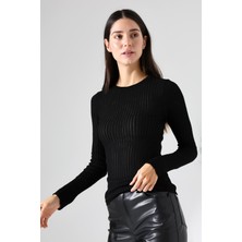 Fitilli Yarı Transparan Kazak