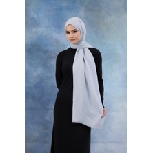 İpekhan Kaz Ayağı Desen Pamuk Jakar Şal Gümüş 8011-06