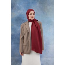 İpekhan Kaz Ayağı Desen Pamuk Jakar Şal Kırmızı 8011-15