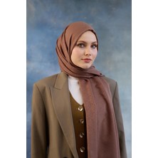 İpekhan Logo Desen Pamuk Jakar Şal Koyu Gül Kurusu 8008-19