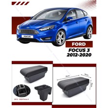 Ford Focus 3 2012-2020 Sürgülü Kolçak Kol Dayama 2 Adet USB Li Araca Özel Delmesiz Vidasız Montaj