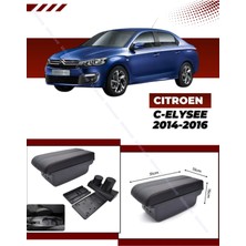 Citroen C-Elysee 2014-2016 Sürgülü Kolçak Kol Dayama 2 Adet USB Li Araca Özel Delmesiz Vidasız