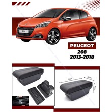 Peugeot 208 2013-2018 Sürgülü Kolçak Kol Dayama 2 Adet USB Li Araca Özel Delmesiz Vidasız Montaj