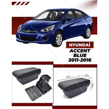 Hyundai Accent Blue 2011-2016 Sürgülü Kolçak Kol Dayama 2 Adet USB Li Araca Özel Delmesiz Vidasız