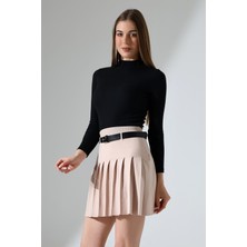 Lavinza Pileli Triko Mini Etek