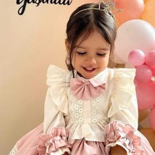 Pudra Pembe Vintage Kız Bebek Elbisesi,fotoğraf Çekim Elbisesi,0-12 Yaşa Uygun