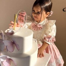 Hly Karol Tasarım Pudra Pembe Vintage Kız Bebek Elbisesi,fotoğraf Çekim Elbisesi,0-12 Yaşa Uygun