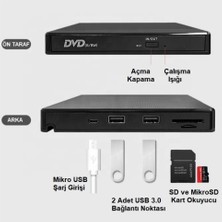 World Of The World Harici Dvd-Rw USB 3.0 + Sd Telefon Kart Okuyucu + 3.0 USB Hub