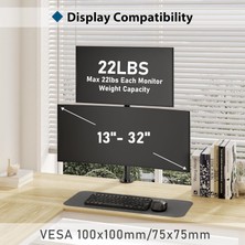 Ergoflex EF63 Steel Design 2-8 kg Çift Ekran Asansörlü 13"-32" Desktop Monitör Standı