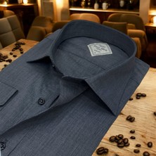 Gömlek Galerisi Slim Fit Dar Kesim Düz Erkek Pamuk Gömlek