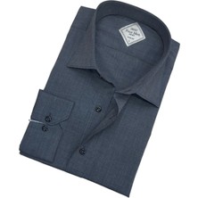 Gömlek Galerisi Slim Fit Dar Kesim Düz Erkek Pamuk Gömlek