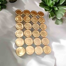 25 Adet Gold Kapaklı 40CC Küçük Cam Kavanoz Bal Kavanozu