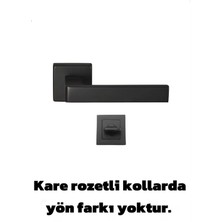 Kaizen Kapı Kolu Lüks Lama Siyah Kare Rozetli Wc