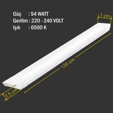 COOL MATE 54 W 120 cm Yatay Led Bant Aydınlatma Armatürü - Beyaz