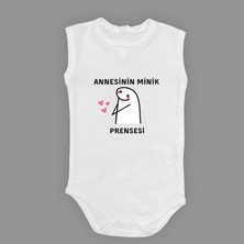 Mnk Baby & Kids Annesinin Minik Prensesi Kalpli Baskılı Bebek Body Zıbın Çıtçıtlı Badi