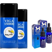 2 Kutu Super 150000 Erkek Sprey Gêçikme Etkili+2 Kutu Blue Wizard Bayan Damla 20 ml