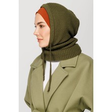 Mooncorn Asker Yeşili Balaclava Triko Başlık