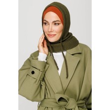 Mooncorn Asker Yeşili Balaclava Triko Başlık