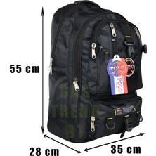 Dağcı Sırt Çantası,45 Litre,kalın Kumaş,kamp Çantası,(Siyah)