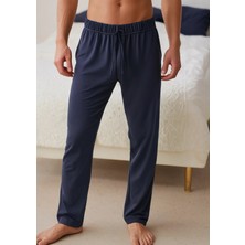 Elemge %100 Pamuk 2'li Premium Kumaş Pijama Altı Beli Regular Fit Lastikli Ipli Cepli Terletmez Esnek Siyah-Lacivert Erkek Rahat Kesim Eşofman Paket