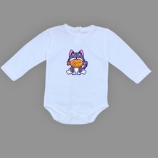 Mnk Baby & Kids Baskılı Balıklı Kedi Bebek Çıtçıtlı Body - MNK0658-MAVİ-2 Yaş