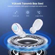 1hora AUT114 Tws Bluetooth Kulaklık A8S - Ekran Göstergeli - Kablosuz - Ios ve Android Uyumlu - Şarj Kutulu - White