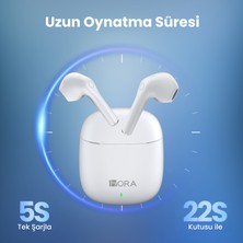 1hora AUT201 Tws Bluetooth Kulaklık S1 - Kablosuz - Ios ve Android Uyumlu - Şarj Kutulu - Stereo Ses - White