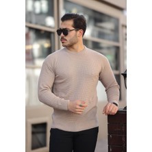 Eg38 Tmb Kare Triko Kazak Krem