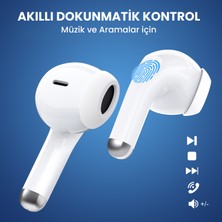 1hora AUT203 Tws Bluetooth Kulaklık F25 - Kablosuz - Taşınabilir Şarj Kutulu - Ios ve Android Uyumlu - Dokunmatik Kontrol - White