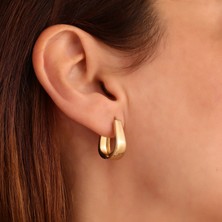 Nox Jewelry 925 Ayar Altın Kaplama Haggie Hafif Modern U Küpe - E00267