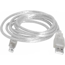 Narnuga USB Yazıcı Kablosu Şeffaf 2.0V 3 Metre  *SL-U2003 (4767) - MCT6287-5639