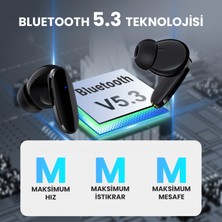 1hora AUT205 Tws Bluetooth Kulaklık HT22 - Oval Tasarım - Kablosuz - Şarj Kutulu - Ios ve Android Uyumlu - Stereo Ses - Black