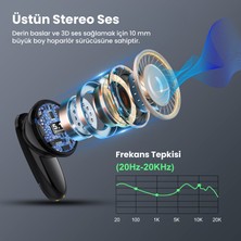 1hora AUT205 Tws Bluetooth Kulaklık HT22 - Oval Tasarım - Kablosuz - Şarj Kutulu - Ios ve Android Uyumlu - Stereo Ses - Black