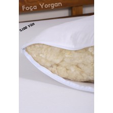 Foçatex %100 Doğal Merinos Kuzu Yünü Dolgulu Kokusuz Yıkanabilir Yün Yastık (50 x 70 cm Ebat - 1350 gr)