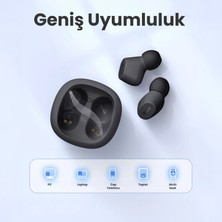 1hora AUT208 Tws Şeffaf Bluetooth Kulaklık - Kablosuz - Şarj Kutulu - Ios ve Android Uyumlu - Taşınabilir - Black