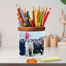 Asilmeydan Gazi Mustafa Kemal Atatürk Ahşap Seramik Kalemlik-Ataturk (929)