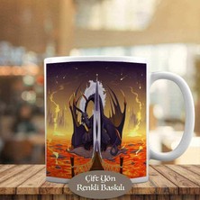 Asilmeydan Alevler İçindeki Ejderha Kupa Bardak Hediyelik-1196-397