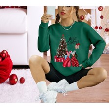 Ag Shoppings Kadın Yılbaşı Özel Uzun Kollu Bisiklet Yaka Viskon Iki Iplik Bluz