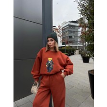 Ag Shoppings Bisiklet Yaka Üç Iplik Sweat Takım - Kiremit