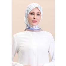 Sefa Merve Soft Pamuk Eşarp 19091-11 Beyaz Kot Mavi