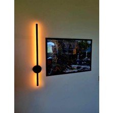 Store Dekoratif LED Duvar Aplik - Siyah Kasa (6500K Beyaz Işık)