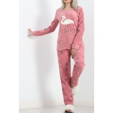 Sbn Kadın Polar Pijama Takımı Pembe2